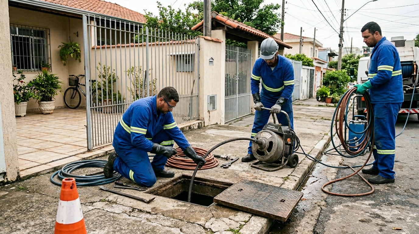 Desentupimento de esgoto em Santo André-SP