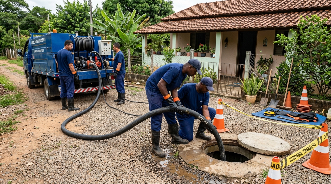 Equipe de desentupimento de fossa em Santo André-SP